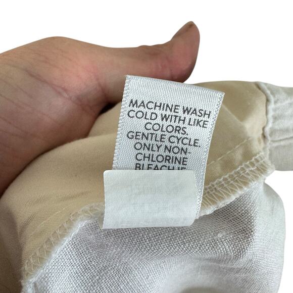 J. Jill Love Linen 100% Linen White Cropped Lightweight High Rise Pants Size L - Picture 7 of 7